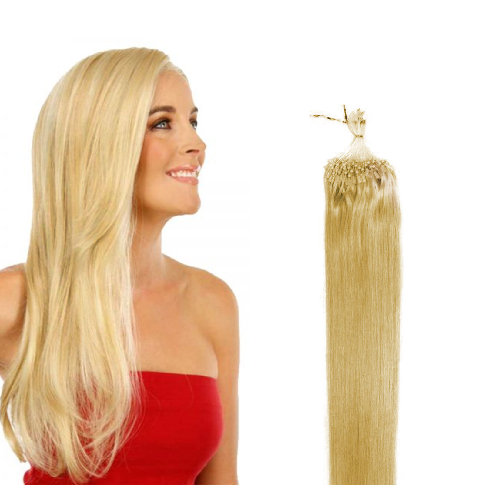 Micro Loop Curly Hair Extensions Golden Blonde Buy Micro Loop