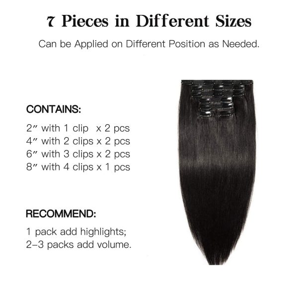 Clip In Hair Extensions Jet Black
