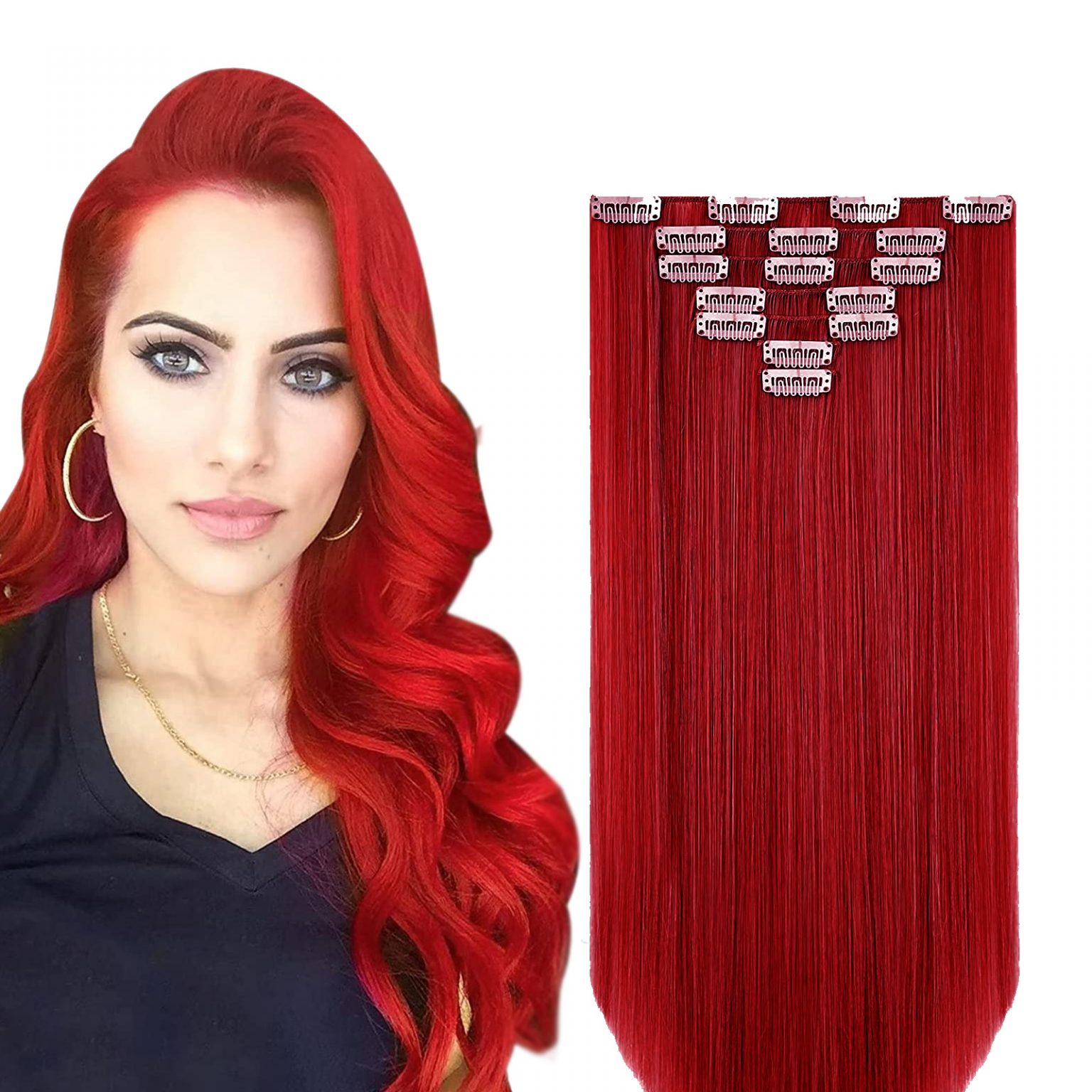 Buy Clip In Hair Extensions Red Online - MheHair