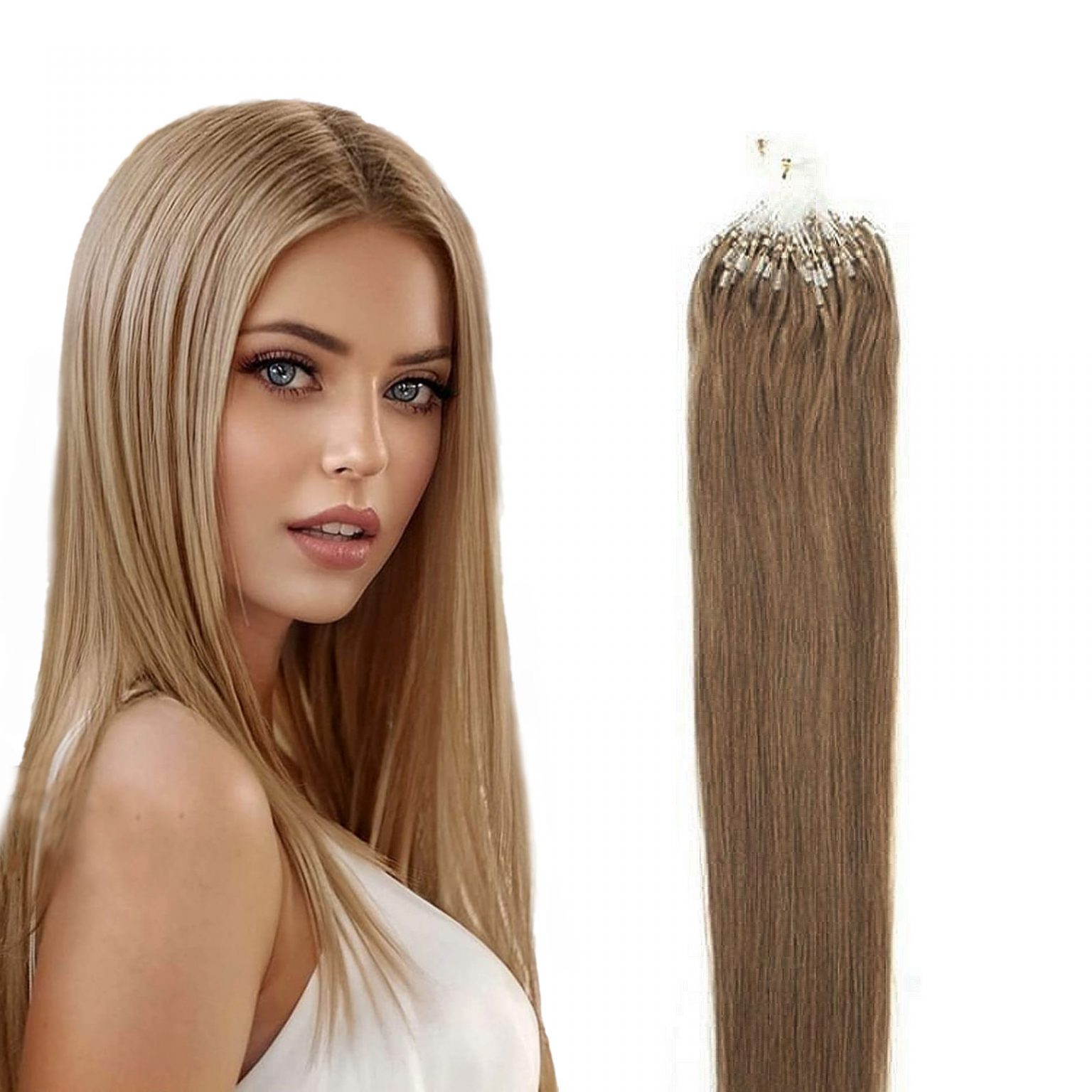 Micro Loop Hair Extensions Golden Brown 12 , Buy Micro Loop Hair Extensions Golden Brown 12 Online