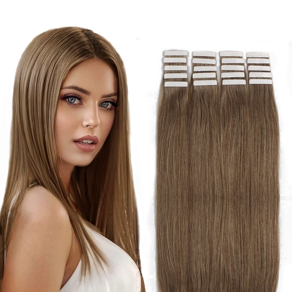 Tape In Hair Extensions Golden Brown 12 , Tape In Hair Extension Online