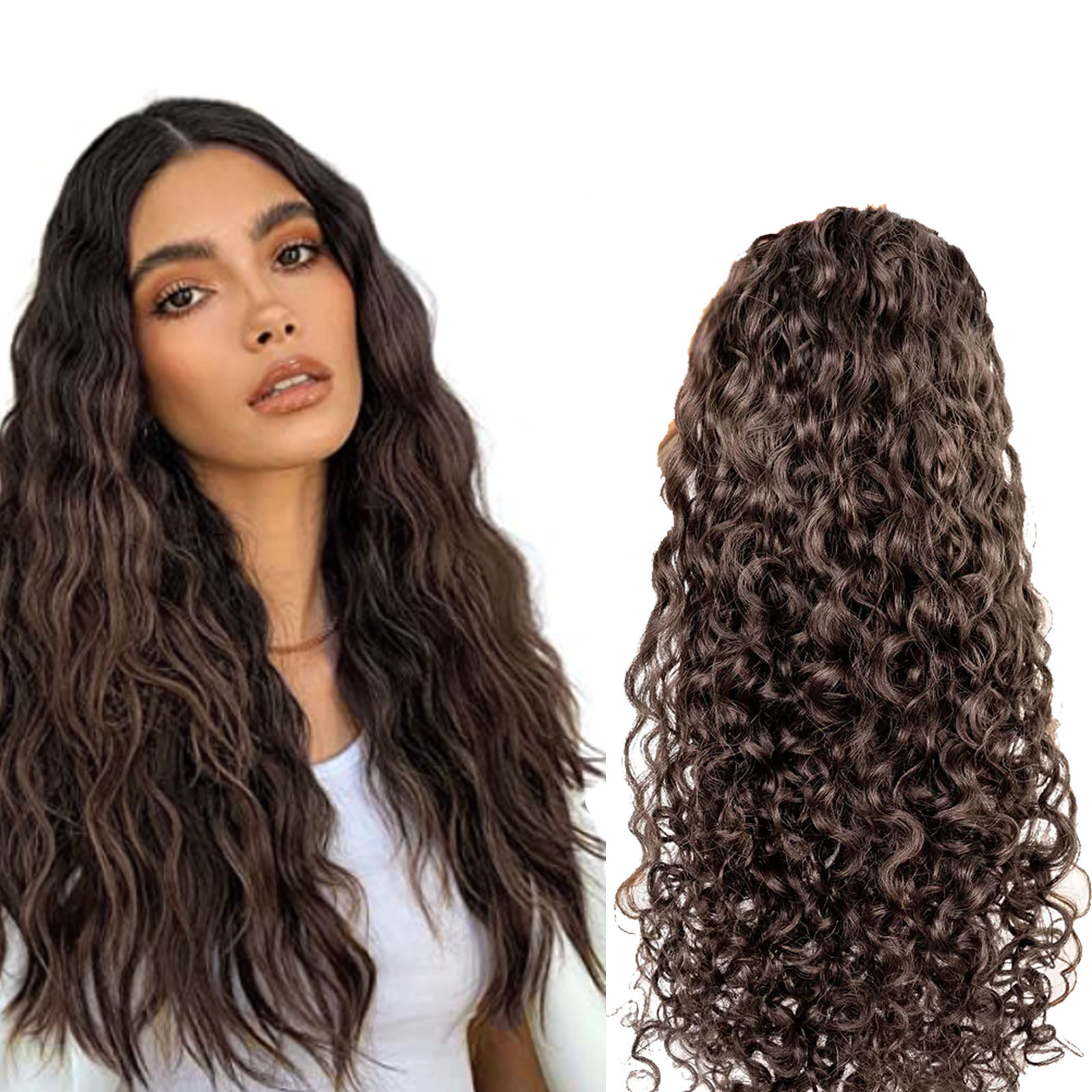 Buy Clip In Curly Hair Extensions Dark Brown 2 Online MheHair